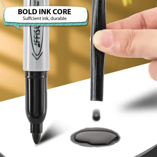 Permanent markers, 40 packs permanent markers bulk, quick drying in one second, waterproof, smooth, not easy to erase, durable, can be marked on glass, tiles and cloth, office supplies,Gray shell {2}