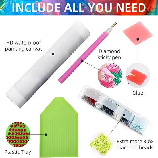 Diamond Art Kits for Adults,5D countryside Diamond Painting DIY landscape Diamond Art Diamond Painting Kit for Adult,Round Full Drill Diamonds, Diamond Art Kits 13.78x13.78inch {6}