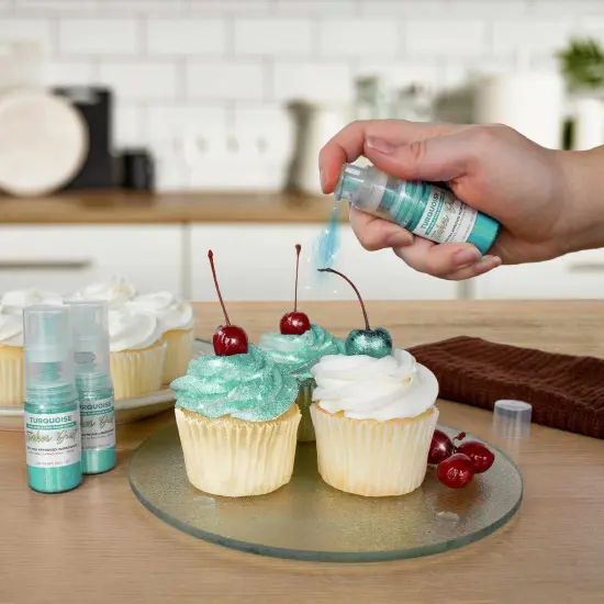 Bakell - Turquoise Tinker Dust Edible Glitter (25g, 1x Spray Pump) for Food, Desserts, and Beverages! {2}