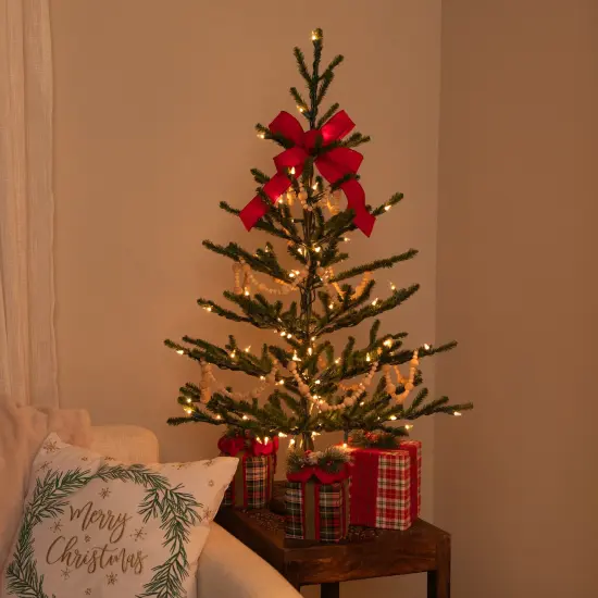 Northlight Alpine Coral Artificial Christmas Tree with Metal Base - 3' - Clear Lights Green {4}