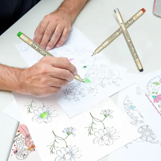 Micro Pen, Fine Point Pen with 6 Colors, Waterproof Archival Ink, 0.25mm Fineliner Ink Pens for Artist Illustration, Sketching, Anime, Manga, Technical Drawing and Scrapbooking {5}