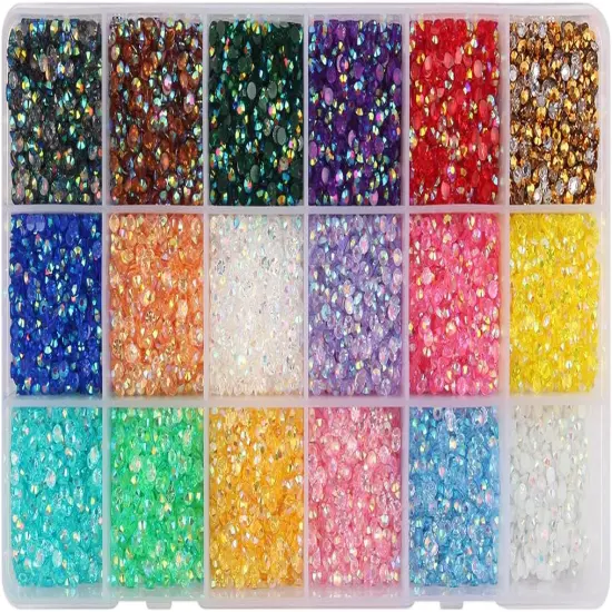 18 Colors 3mm Flat Back Jelly Rhinestones Colorful Resin Crystal AB Rhinestones for Crafts Nails Clothes Face Shoes Tumblers Decoration {1}