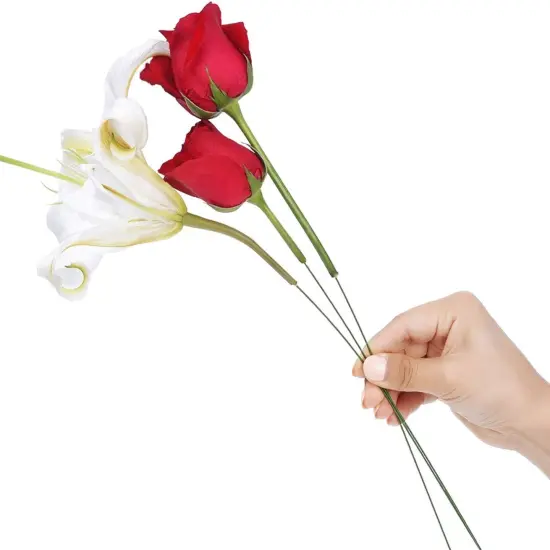 60 Pieces 18 Gauge Floral Stem Wire 14 Inch Crafting Floral Paper Wrapped Wire, Dark Green {4}