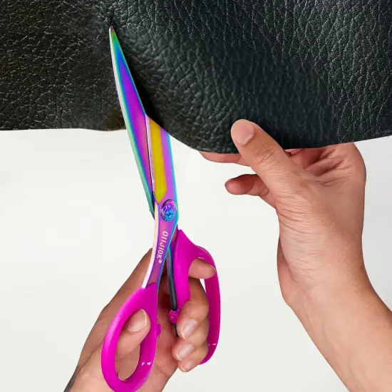 Left Handed Scissors,9.5 Inch All Purpose Lefty Scissors,Titanium Coating Forged Stainless Steel, Soft Comfort-Grip Handles,Perfect for Office,Home,and School Arts Crafts Scissors(Pink) {5}