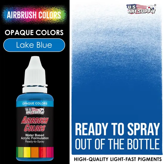 Lake Blue, Opaque Acrylic Airbrush Paint, 1 oz. {2}