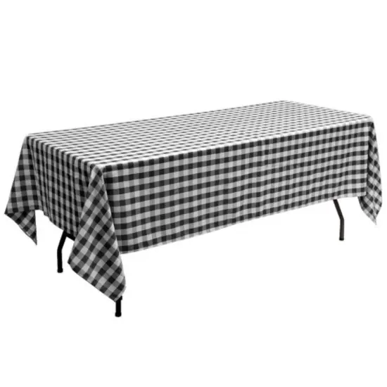 Set of 10 Rectangular Polyester Party Tablecloth Suitable for Dining Tables Picnic Tables and Cake Tables Black {5}