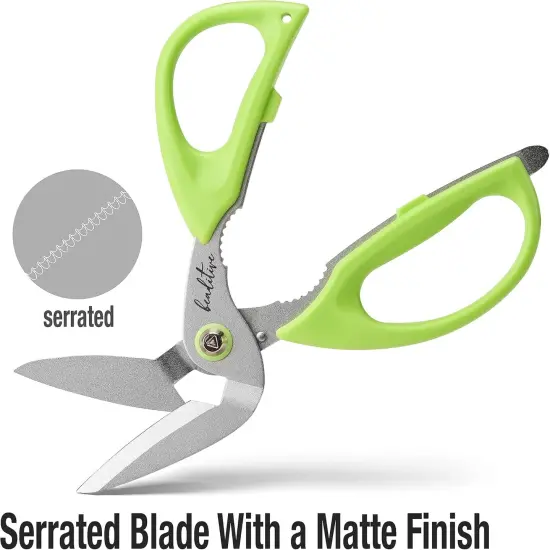 Heavy Duty Multipurpose Angled Craft Scissors 7" - Japanese Stainless Steel, Serrated Blade - Craft Shears for Cardboard, Plastic, Leather, Fabrics, and Packaging {3}