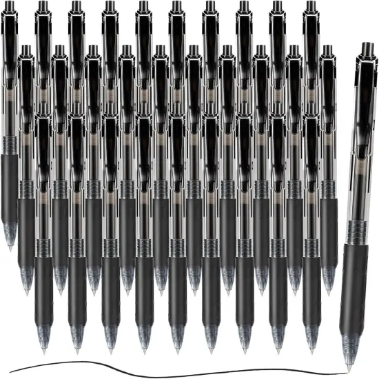30 Pcs Gel Pens, 0.5mm Black Ink Gel Pen Fine Point Pens, Retractable Gel Ink Rollerball Pens, Quick Dry Gel Ink Pens with Large Capacity Ink Smooth Writing for Office School Women Men (Modern) {1}