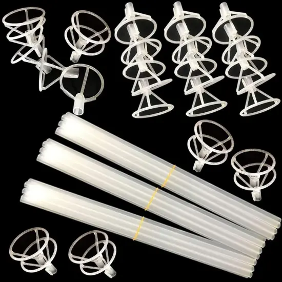 Large Balloon Sticks with Big Cups, 35 Sets Thickened 17inch Long Clear Bobo Balloon Sticks Holders for 10" to 30inch Large Balloons {3}