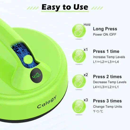 Mini Heat Press, 5" Diameter Round Heat Press Machine for T-Shirt Portable, 4 Levels Temp Max 410℉, Small Iron for Crafts, Coaster, Bag, Pillow, Ceramic, Sublimation Ink Vinyl Transfer (Green) {5}