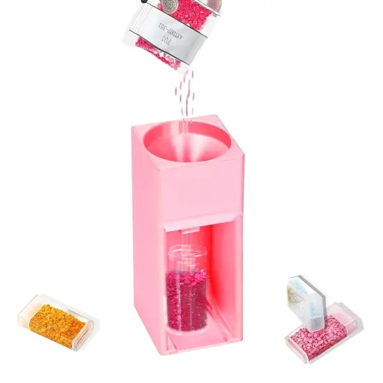 Diamond Painting Organizer Tool - Drill Funnel for Round Containers, Portable Art Funnel for Easy Transfer, Accessories (Pink) {2}