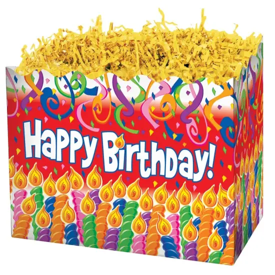 Pack/6: Birthday Candles Basket Box - 6-3/4 x 4 x 5" {1}