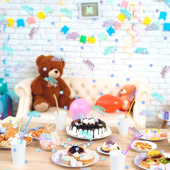 Happy Birthday Confetti, Birthday Party Confetti Metallic Foil Sprinkles Confetti Table Scatter for Kids Adult Party Baby Shower Decorations {4}