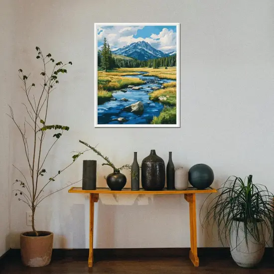 Yellowstone Paint by Numbers for Adults, Easy Paint by Numbers, National Park Paint by Number Kits, Nature Landscape Canvas Gift Home - Spring Mountain Lake Wall Decor(16x20inch) {3}