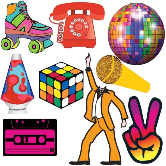 Disco Photo Prop Pack - 1970s Retro Party Decorations, Supplies and Gifts {4}