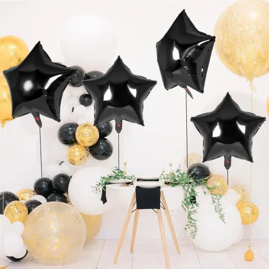 20 Pcs Star Balloons,18 Inch Black Star Foil Balloons,Star Shaped Balloons Mylar Balloons Helium Balloons for Birthday Party Anniversary Wedding Baby Shower Decorations (Black) {3}