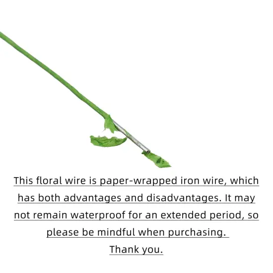 Green Floral Wire 50 PCS 14 Inch 18 Gauge (1.2mm) Paper Wrapped Floral Stem Wire Wreath Wire Florist Wire Strong Wire for DIY Crafts Garland Flower Arrangements and Christmas Wreaths Tree {3}