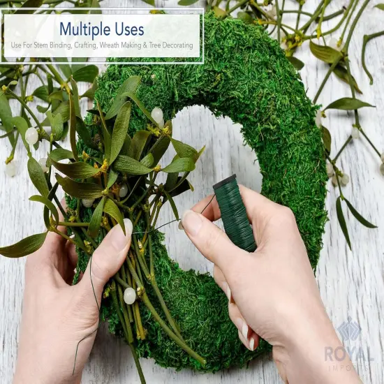 Royal Imports Bulk Green Paddle Wire Spool 120 YD roll, 23 Gauge, Floral Arrangements, Florist Supplies, Jewelry, Gift, Crafts, Wreath Making, Flower Garland, Plant Stem Garden Ties, Bouquet Bind Wrap {3}