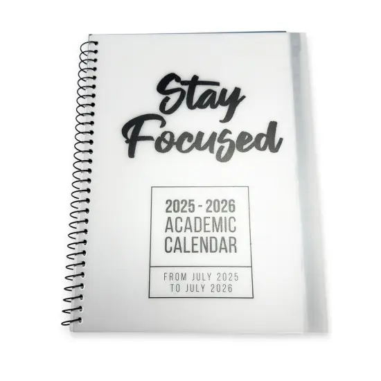 RE-FOCUS THE CREATIVE OFFICE 2025-2026 July through June Academic Calendar Planner &ndash; Weekly & Monthly Views with Time Slots | Durable & Portable Design Black {8}