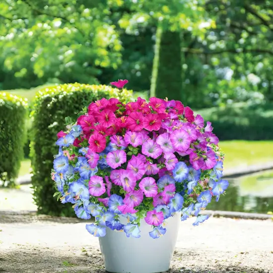 Summer Bushes Outdoor Artificial Flowers 9 Bundles Fake Flowers {1}