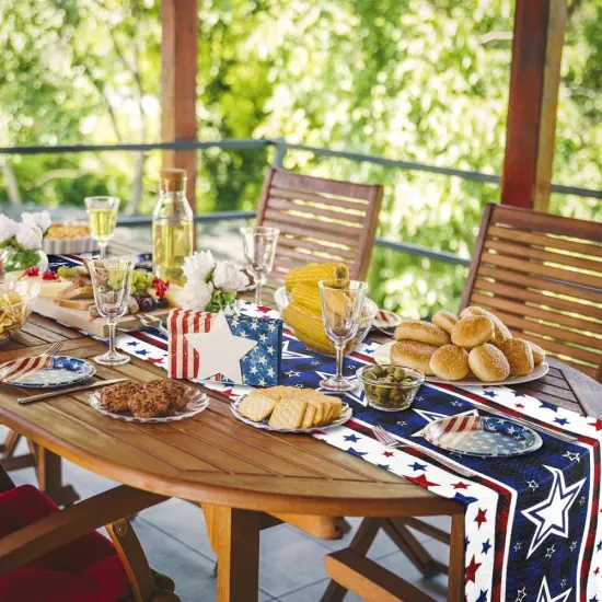 Stars Patriotic Memorial Day Table Runner {2}