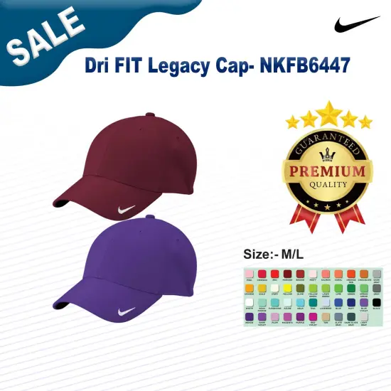 Nike&reg; Dri FIT Legacy Cap Moisture Wicking Adjustable Sports Hat with Classic Style Deep Maroon {3}