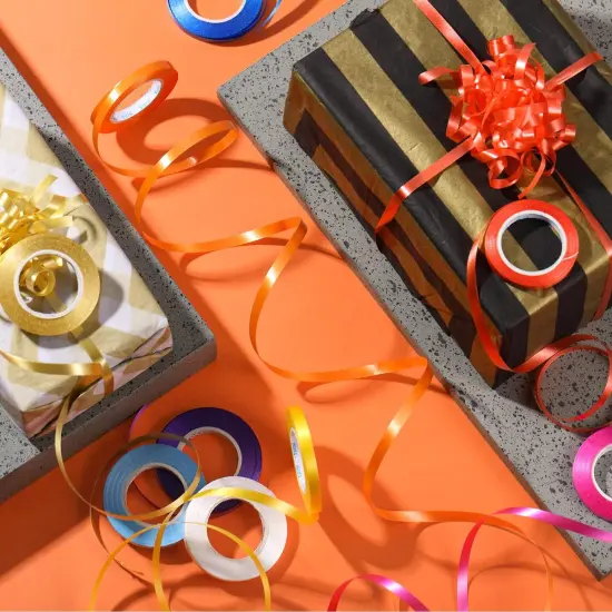 15 Rolls Curling Ribbon Metallic Balloon String Roll Assorted Colors Wrapping Ribbons {5}