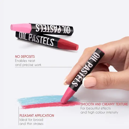 Oil Pastels for Artists (Set of 48) - pastel oil pastels for kids - High-Pigment Water-Resistant Oil Pastel Colors - Soft Texture, No Residue - Art Supplies for Artists {4}