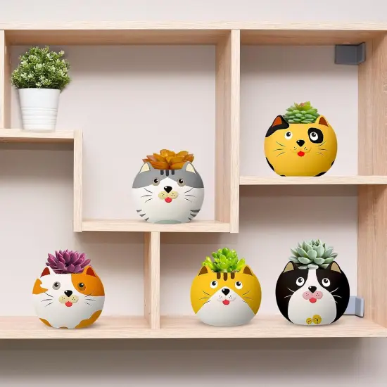 6 Set DIY Ceramic Succulent Planter Pots Paint Your Own Flower Pots Craft Kit {5}