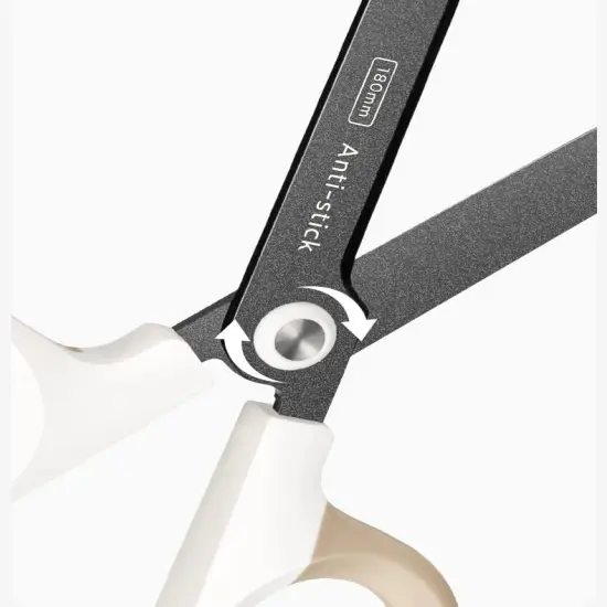 Titanium Non-Stick Scissors, Professional Stainless Steel Comfort Grip, All-Purpose, Straight Office Craft Scissors for DIY art and craft White {5}