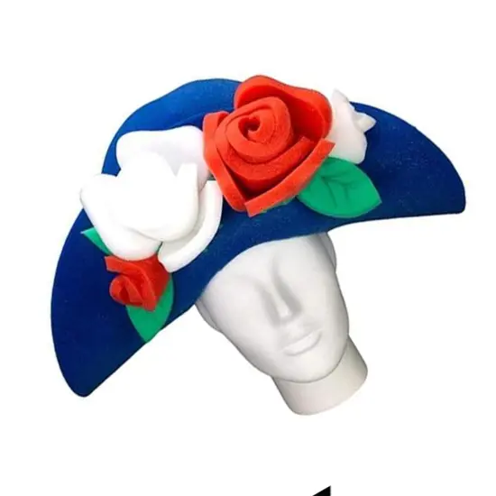 USA Roses Lady Hat Elegant & Patriotic Party Accessory {4}