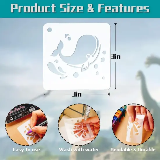 Summer Stencils for Painting, 20PCS 3 Inch Plastic Beach Stencils for Crafts Reusable, Small Stencils for Painting on Wood Canvas Rock, Funny Sea Life Stencils for Home Decor & DIY Projects {2}