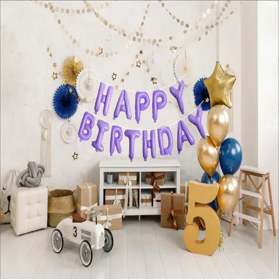 16inch Happy Birthday Balloons Purple Party Decorations Foil Balloon for Birthday Party Supplies {4}