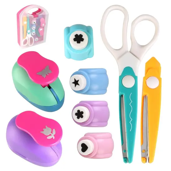 Creative Kids DIY Puncher Craft Set, Hole Punch Shapes, Craft Hole Punch for Kids, Multiple Style Paper Shape Cutters for Crafts {1}