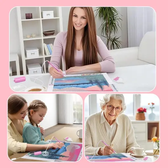 Diamond Art Painting Pen, Epainter Vacuum Pen for Diamond Painting with Storage Tray, Diamond Art Accessories for Setting AB Stones Without Wax, DIY Art Accessories Painting Pen Kit Tools for Adults {4}