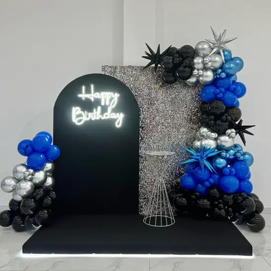 Black Blue Silver Star Balloons,9Pcs Blue Silver Explosion Star Foil Balloons,22Inch Spike Cone Star Helium Mylar Balloons for Birthday Anniversary Baby Shower Disco Party Decorations {3}