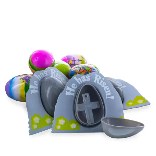 Set of 12 Crosses Toy-Filled Plastic Eggs 2.25 Inches {4}