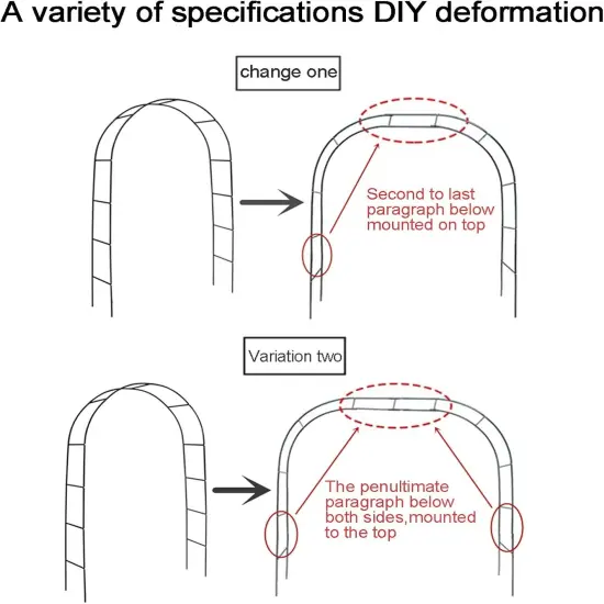7'8" Adjustable Metal Garden Arch Trellis Plant Support {5}
