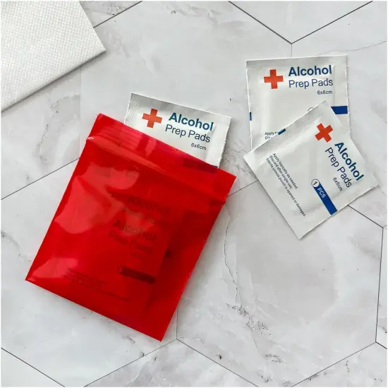 Plymor 3" x 3", Red 2 Mil Zipper Reclosable Plastic Bags {4}