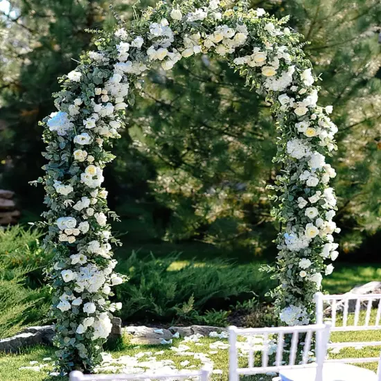 10PCS Fake Rose Garland, 7.5Ft Artificial Vines Flowers Hanging Rose Vine(Light White) {3}