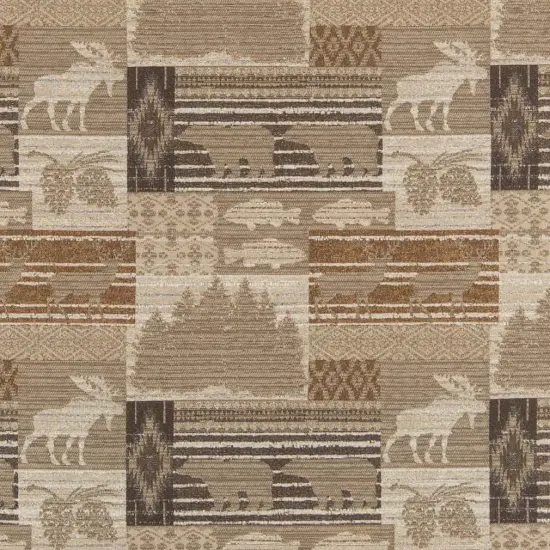 Moose Neutral - Beige & Taupe,Brown Novelty Upholstery Fabric 54 Inches" {1}