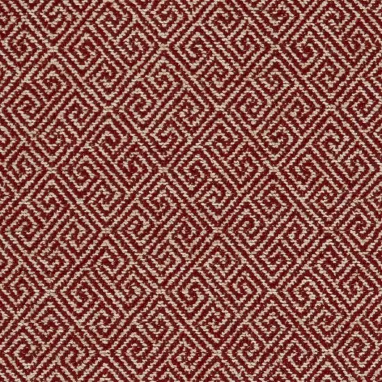 Greek Key Crimson - Red & Burgundy Abstract & Geometric,Greek Key Upholstery Fabric 54 Inches" {1}