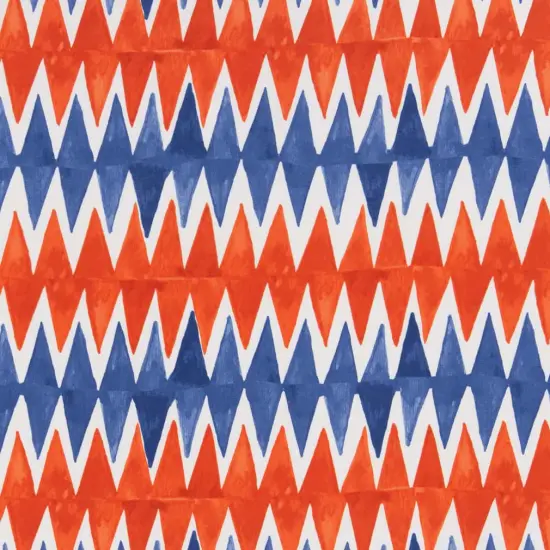 Fiesta - Blue,Orange & Rust Abstract & Geometric Upholstery Fabric 54 Inches" {1}
