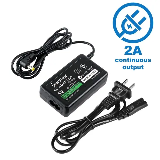 Insten Battery Wall Travel Charger for Sony PSP 1000 PSP-110 PSP-1001/PSP Slim & Lite 2000/PSP 3000 Replacement AC Adapter Power Supply for PSP Black {3}