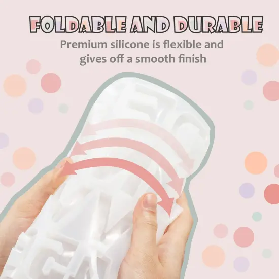 Alphabet Number Silicone Resin Mold Tray Kit, Epoxy Letters Keychains for Crafts Clear {3}