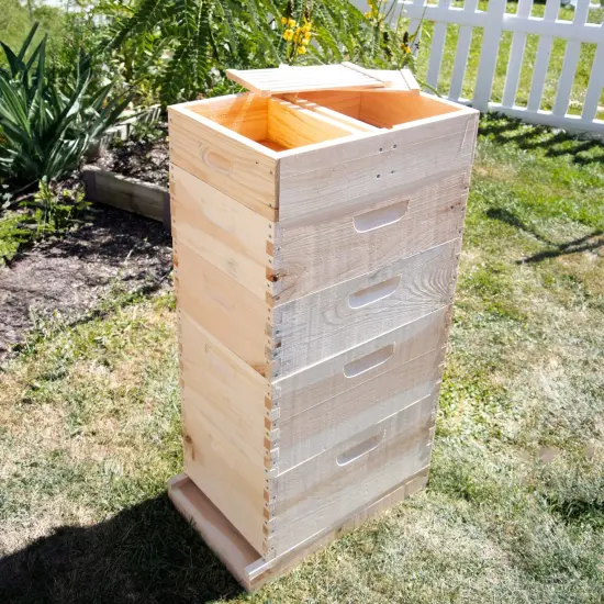 Stoney Acres Beekeeping Top Feeder, with Floats, for 8-Frame Nuc Beehive, Assembled Pine Wood, Amish Made {6}
