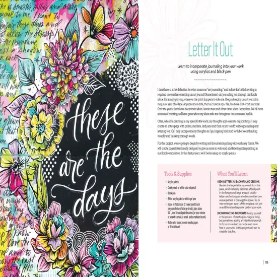 Funky Florals: A Bend-the-Rules Approach to Making Bright, Bold & Beautiful Flower Art with Watercolor, Acrylics, Markers & More - 12 Mixed-Media Projects {4}