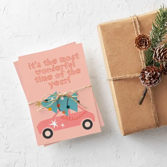 Trendy Pink Christmas Greeting Cards Boxed Set &ndash; 24 Modern Holiday Notecards Featuring 6 Fun and Festive Designs, Perfect for Spreading Cheer with Style and Humor {2}