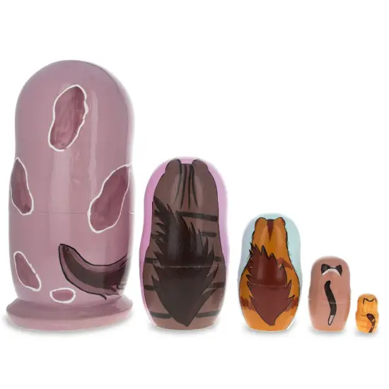 Sad Cat & Friends Wooden Nesting Dolls 5.75 Inches {4}