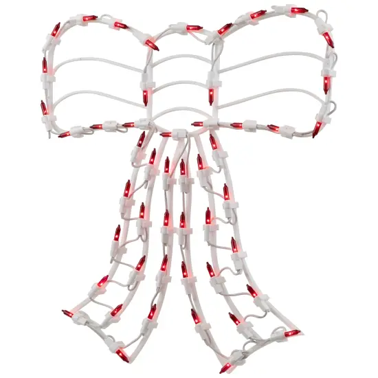 Northlight Lighted Bow Window Silhouette Christmas Decoration - 14" - Red Lights White {6}